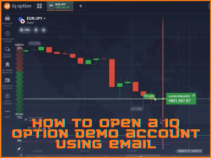 Registrazione di un conto demo IQ Option tramite indirizzo e-mail